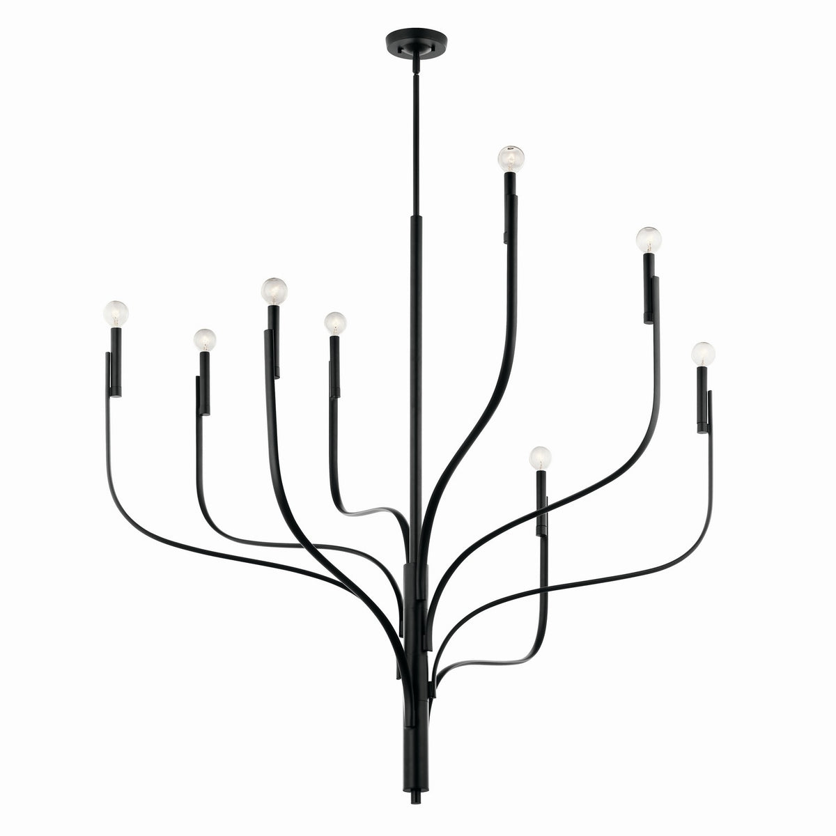 KICHLER 52675BK Livadia 47.75 Inch 8 Light Chandelier In Black