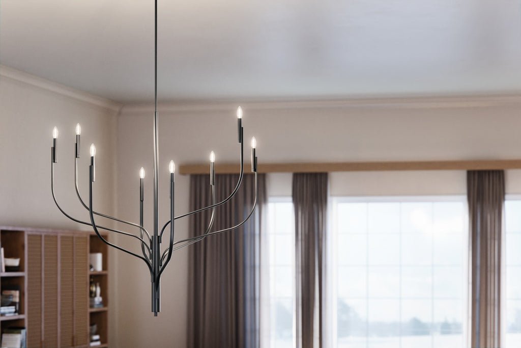 KICHLER 52675BK Livadia 47.75 Inch 8 Light Chandelier In Black