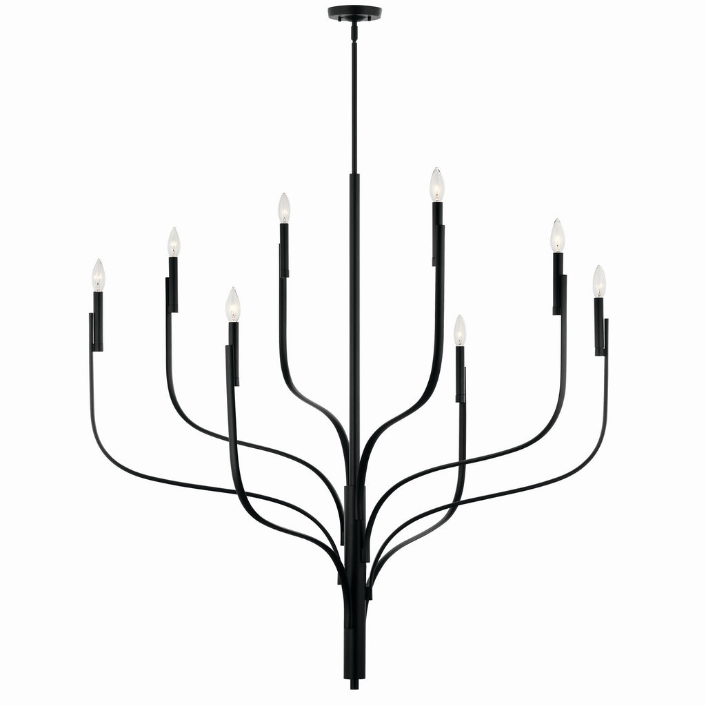 KICHLER 52675BK Livadia 47.75 Inch 8 Light Chandelier In Black