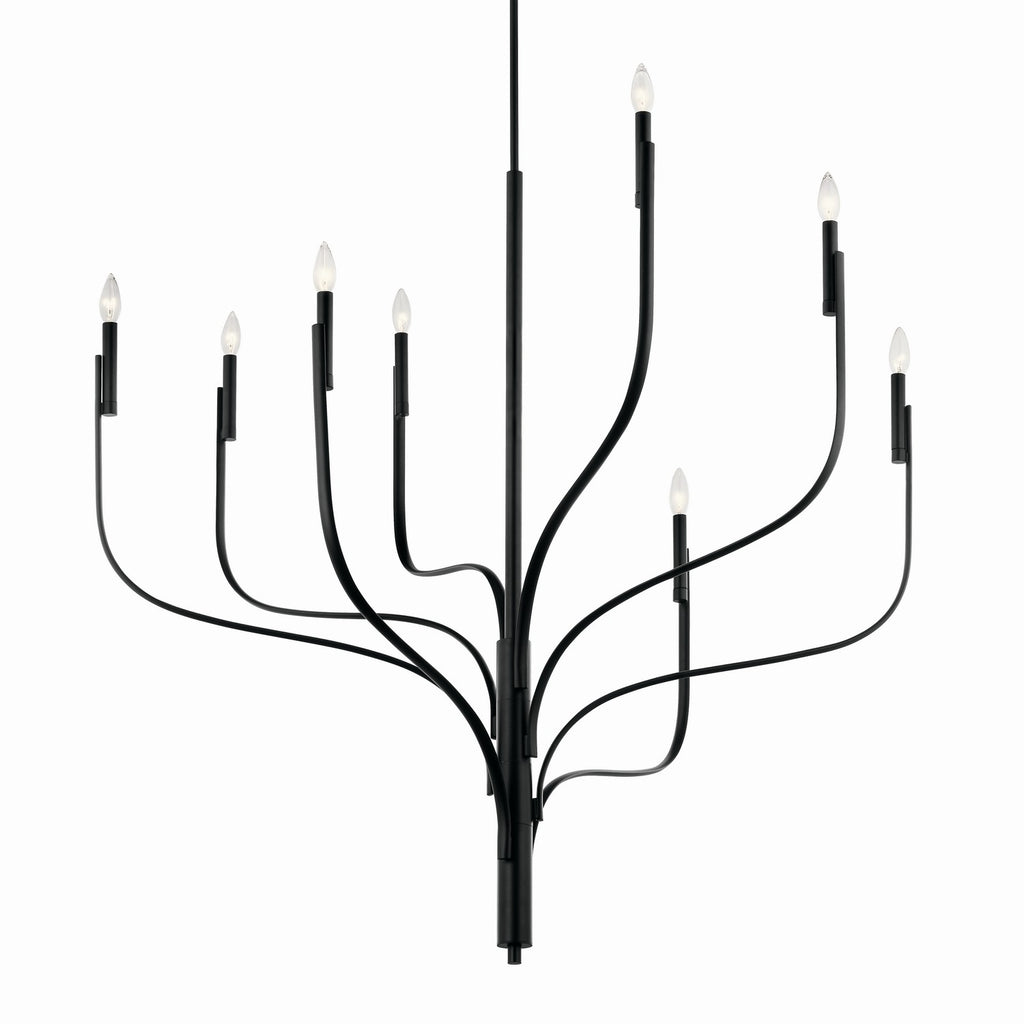 KICHLER 52675BK Livadia 47.75 Inch 8 Light Chandelier In Black