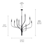KICHLER 52675BK Livadia 47.75 Inch 8 Light Chandelier In Black