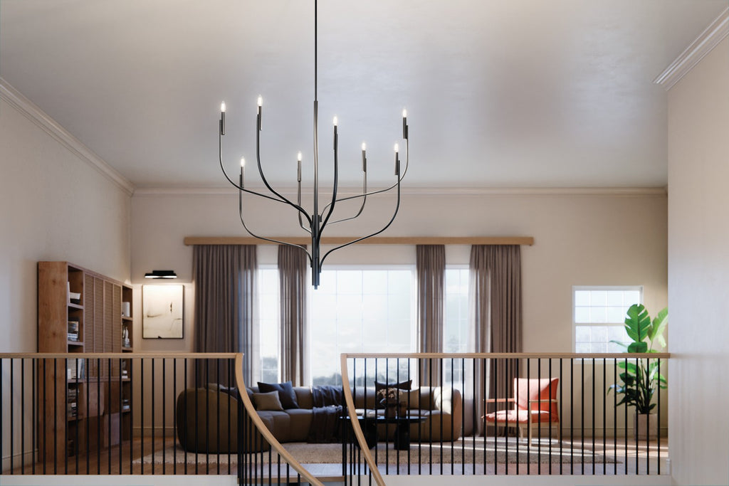 KICHLER 52675BK Livadia 47.75 Inch 8 Light Chandelier In Black