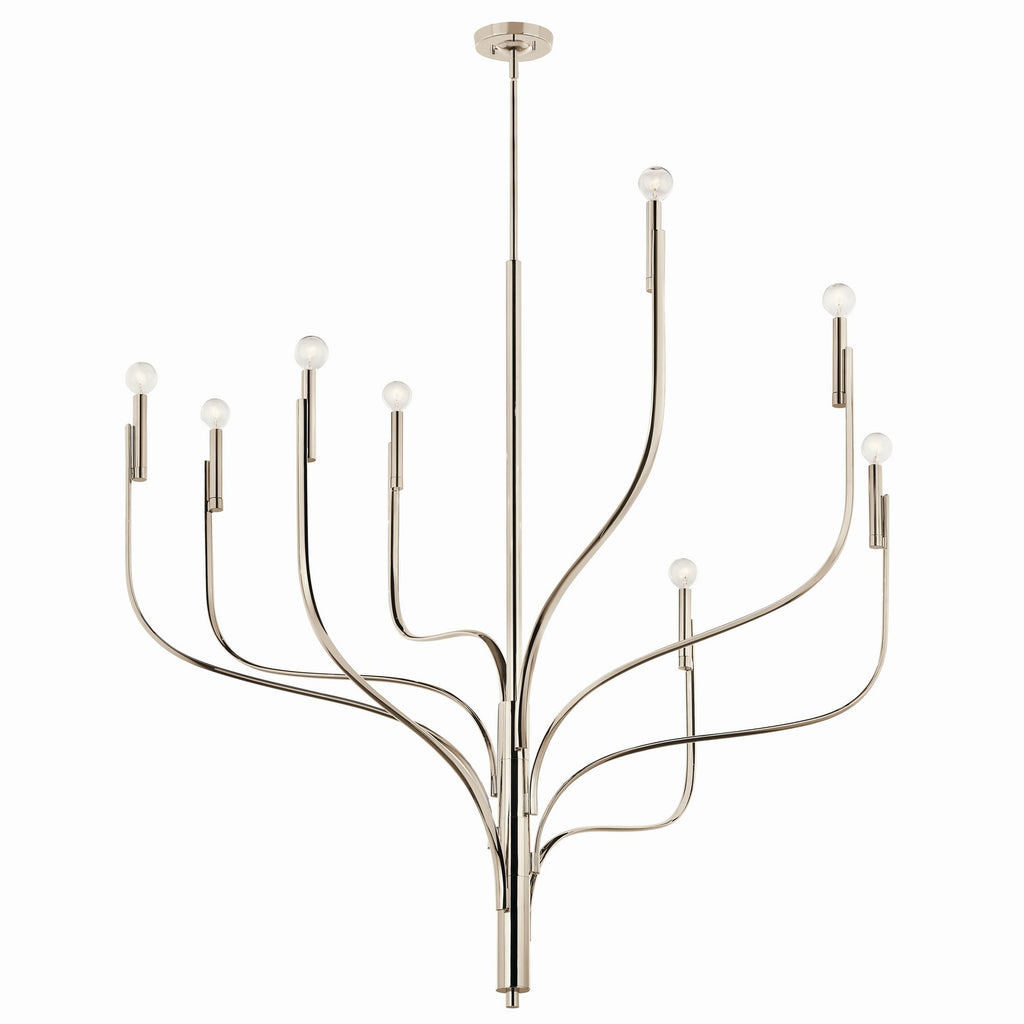 KICHLER 52675PN Livadia 47.75 Inch 8 Light Chandelier In Polished Nickel