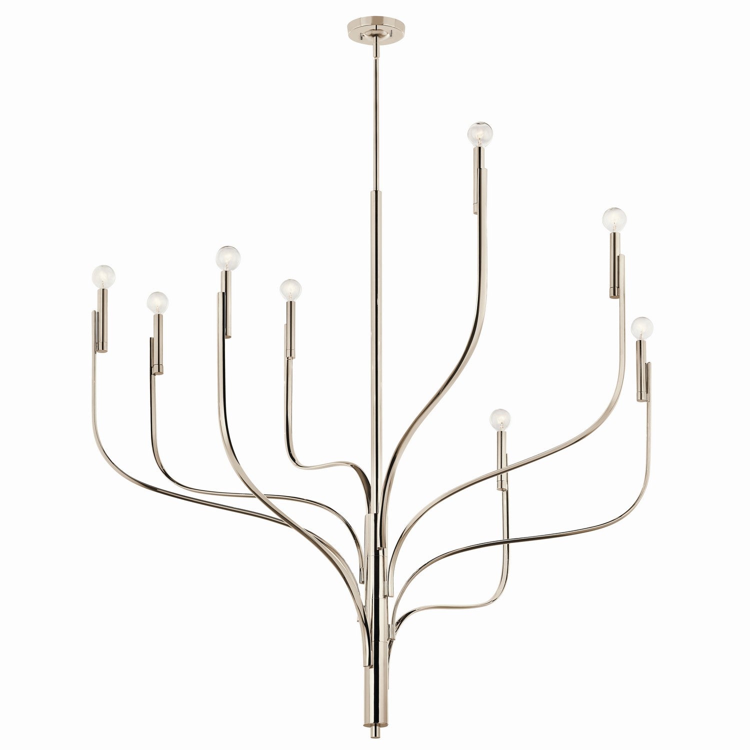 KICHLER 52675PN Livadia 47.75 Inch 8 Light Chandelier In Polished Nickel