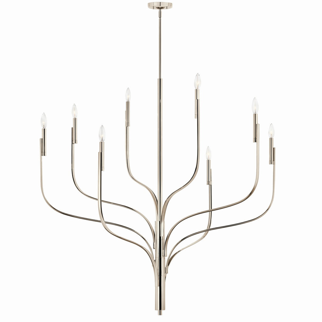 KICHLER 52675PN Livadia 47.75 Inch 8 Light Chandelier In Polished Nickel