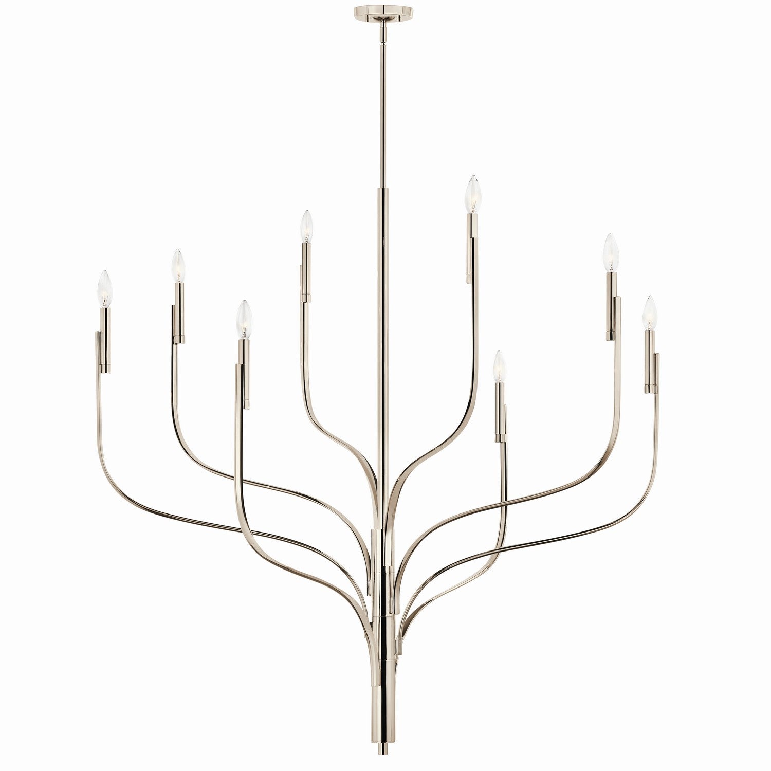 KICHLER 52675PN Livadia 47.75 Inch 8 Light Chandelier In Polished Nickel
