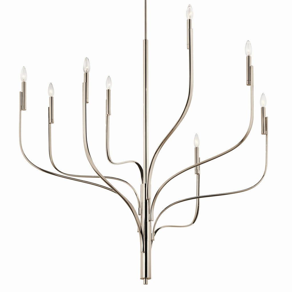 KICHLER 52675PN Livadia 47.75 Inch 8 Light Chandelier In Polished Nickel