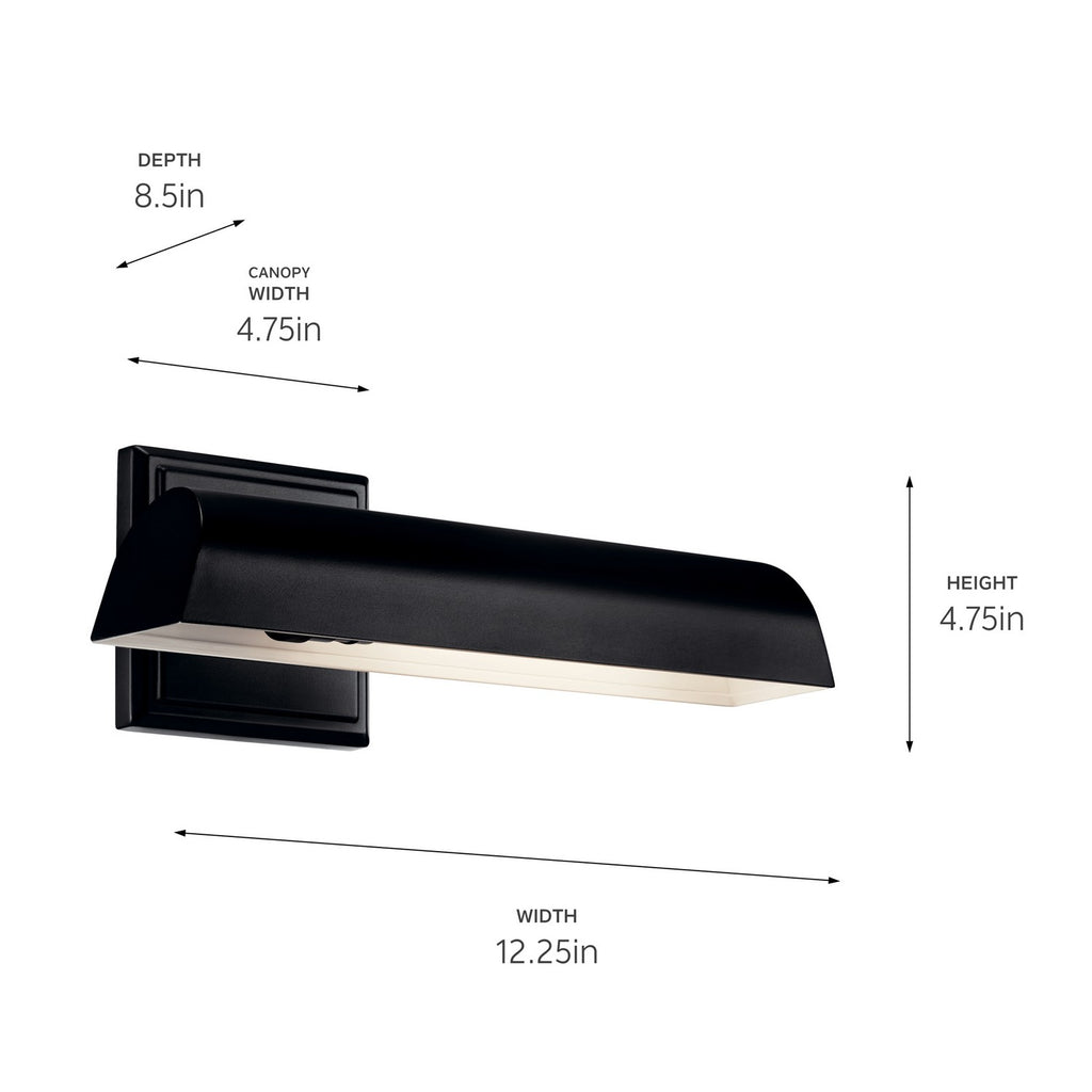 KICHLER 52684BK Carston 12 Inch 1 Light Led Picture Light In Black