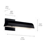 KICHLER 52684BK Carston 12 Inch 1 Light Led Picture Light In Black