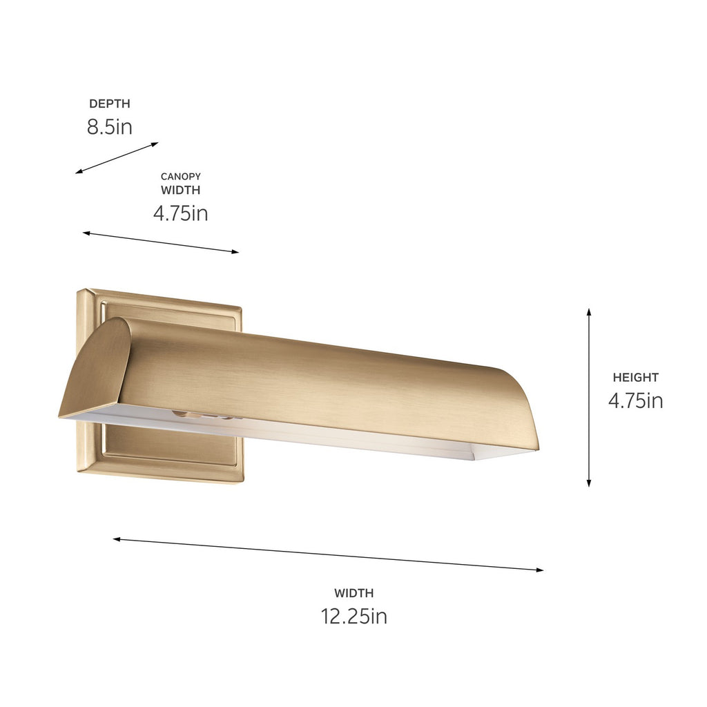 KICHLER 52684CPZ Carston 12 Inch 1 Light Led Picture Light In Champagne Bronze
