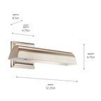 KICHLER 52684PN Carston 12 Inch 1 Light Led Picture Light In Polished Nickel