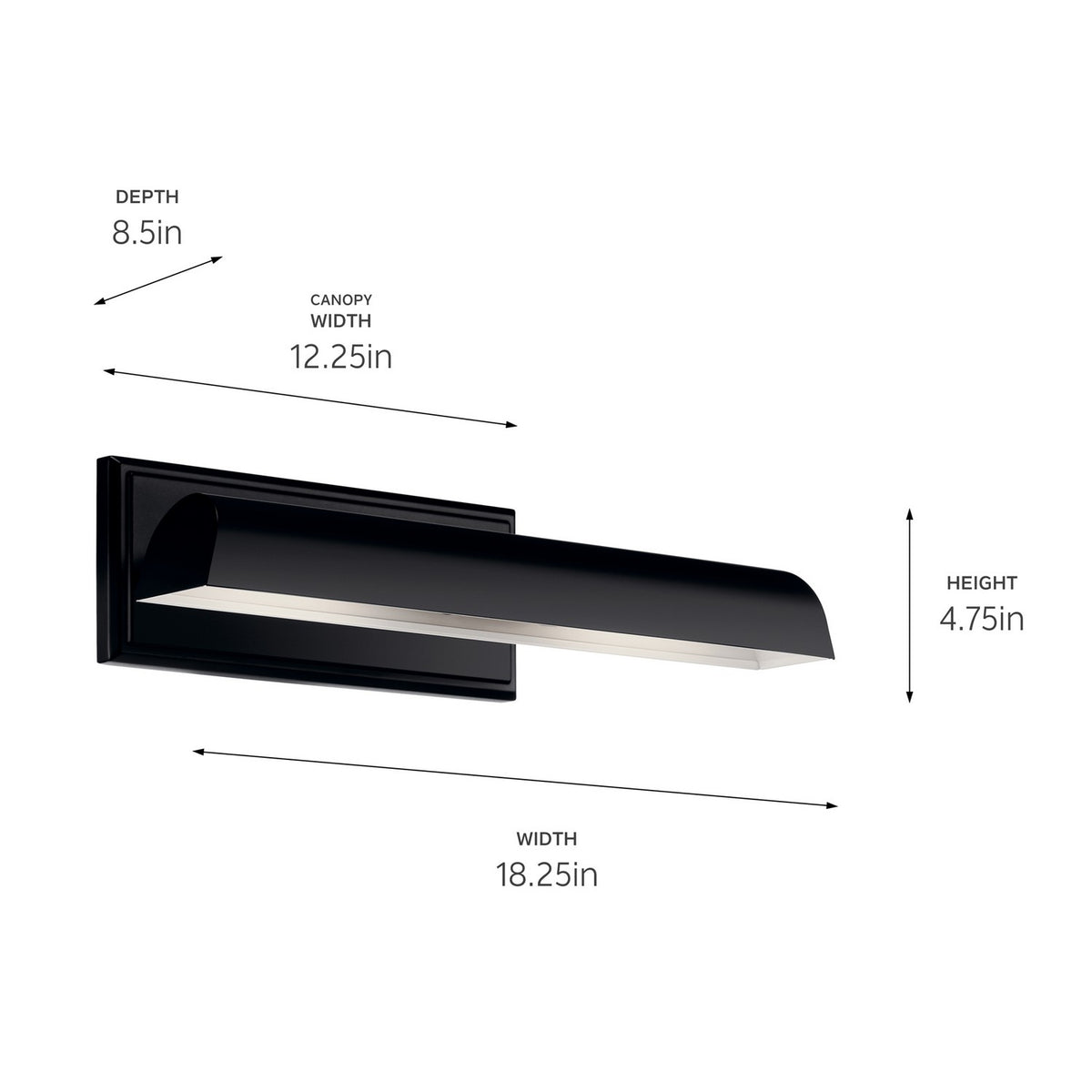KICHLER 52685BK Carston 18 Inch 2 Light Led Picture Light In Black