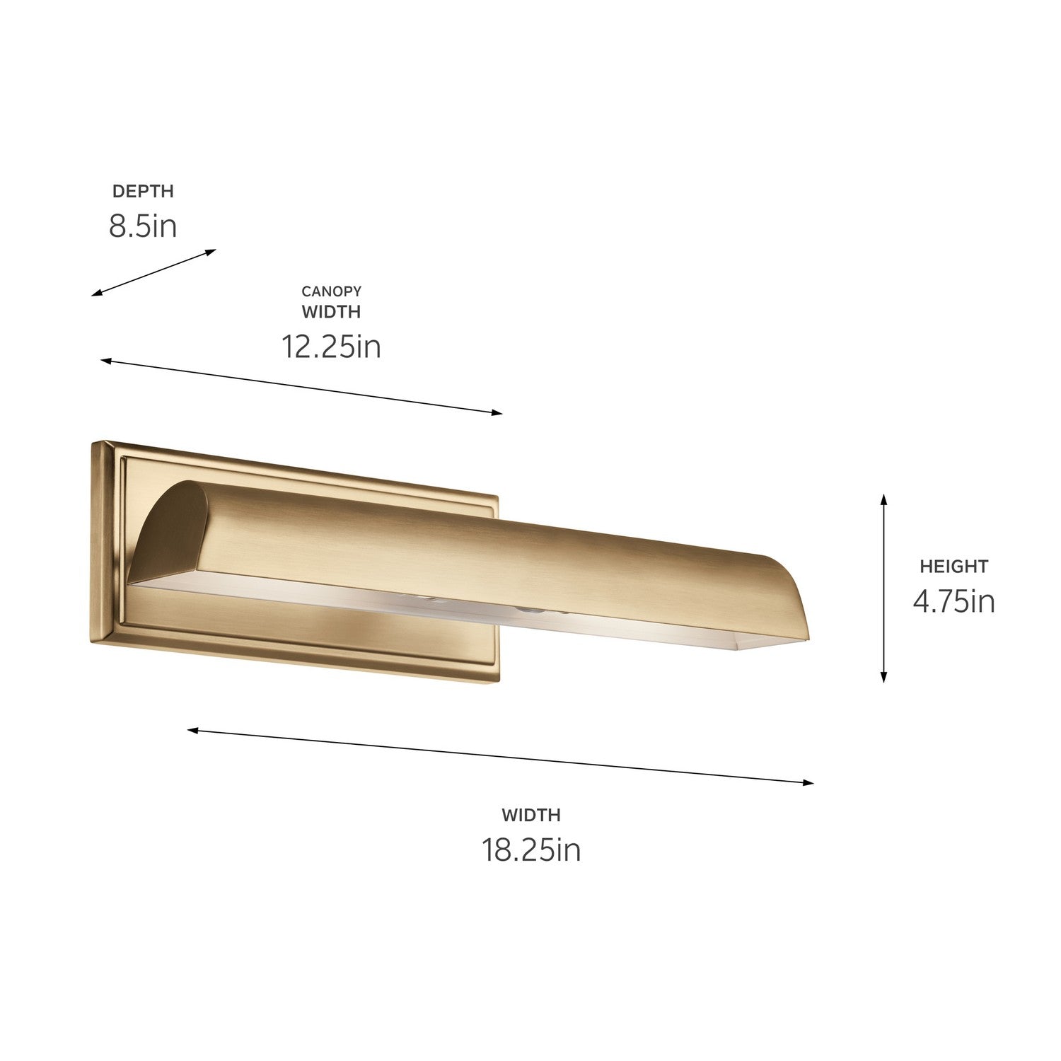 KICHLER 52685CPZ Carston 18 Inch 2 Light Led Picture Light In Champagne Bronze