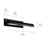KICHLER 52686BK Carston 24 Inch 2 Light Led Picture Light In Black With White Interior
