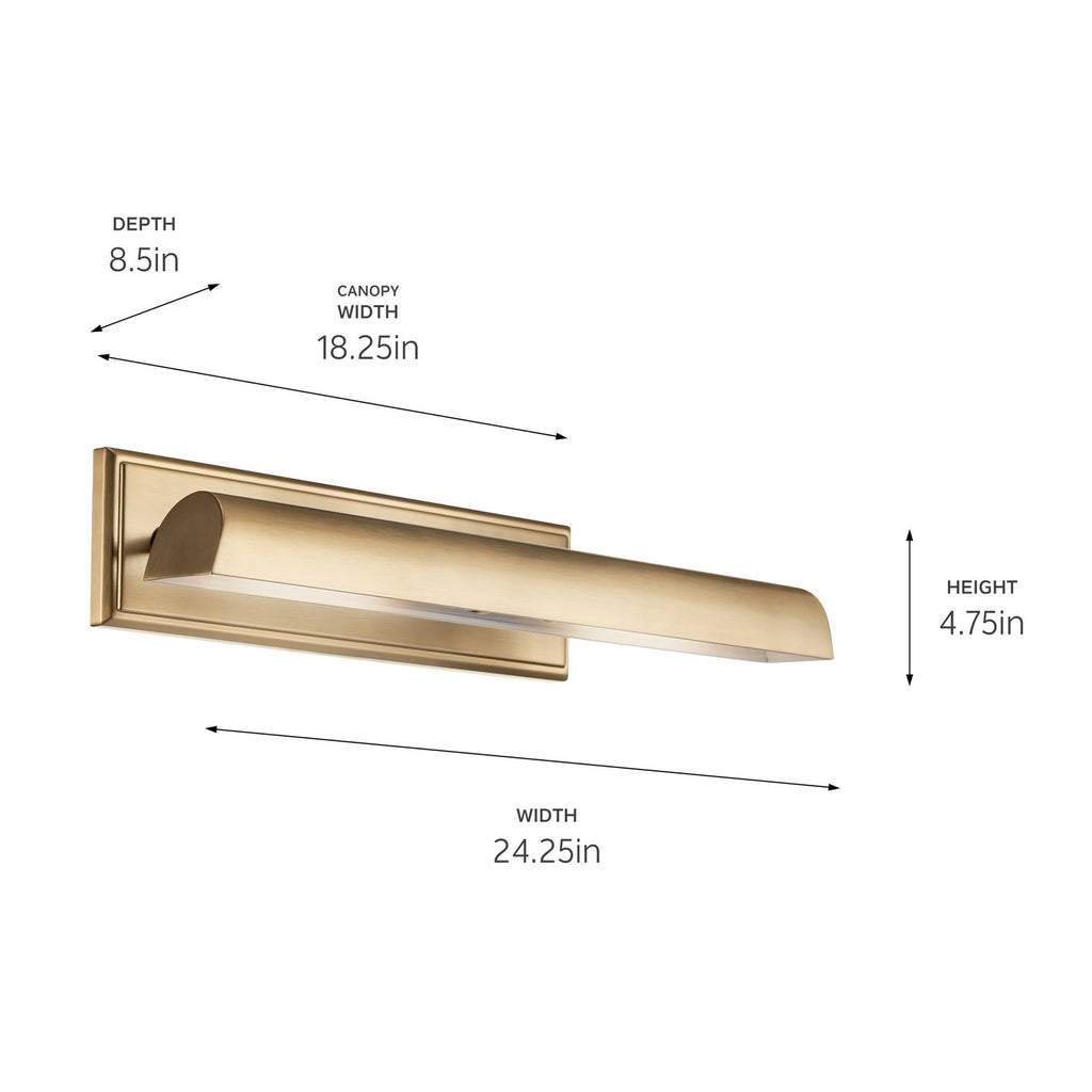 KICHLER 52686CPZ Carston 24 Inch 2 Light Led Picture Light In Champagne Bronze With White Interior
