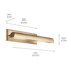 KICHLER 52686CPZ Carston 24 Inch 2 Light Led Picture Light In Champagne Bronze With White Interior