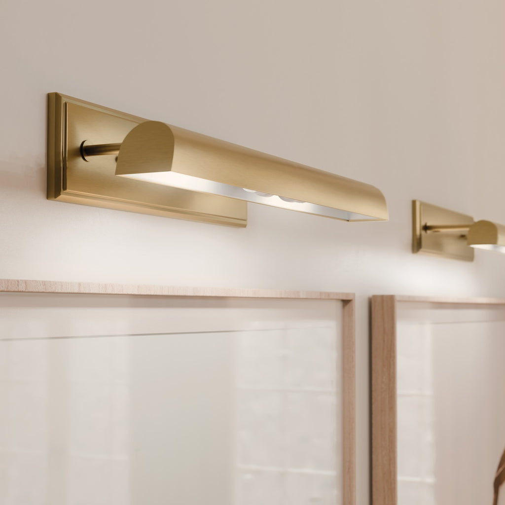 KICHLER 52686CPZ Carston 24 Inch 2 Light Led Picture Light In Champagne Bronze With White Interior