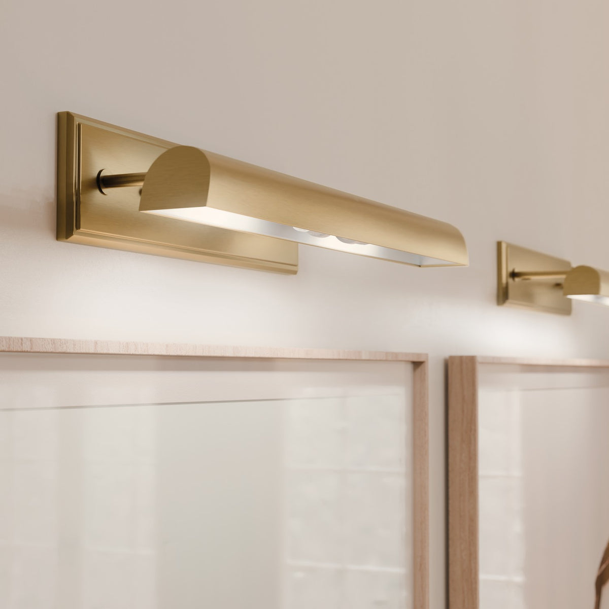 KICHLER 52686CPZ Carston 24 Inch 2 Light Led Picture Light In Champagne Bronze With White Interior
