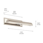 KICHLER 52686PN Carston 24 Inch 2 Light Led Picture Light In Polished Nickel With White Interior