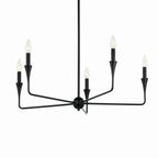 KICHLER 52689BK Alvaro 30 Inch 5 Light Chandelier In Black