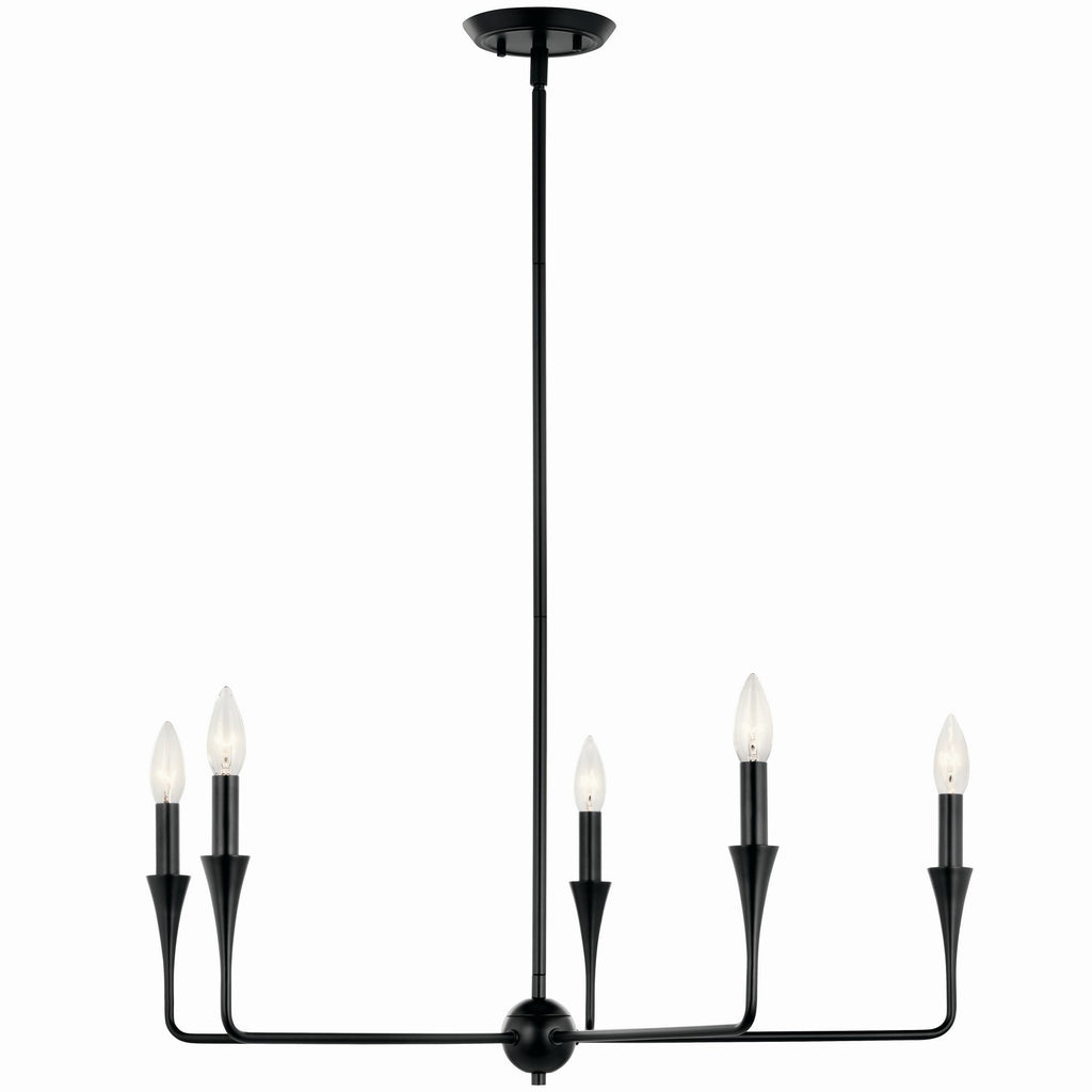 KICHLER 52689BK Alvaro 30 Inch 5 Light Chandelier In Black