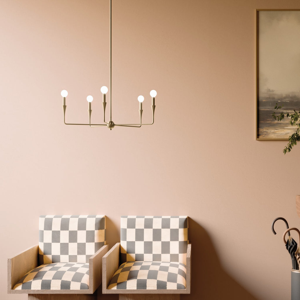 KICHLER 52689CPZ Alvaro 30 Inch 5 Light Chandelier In Champagne Bronze