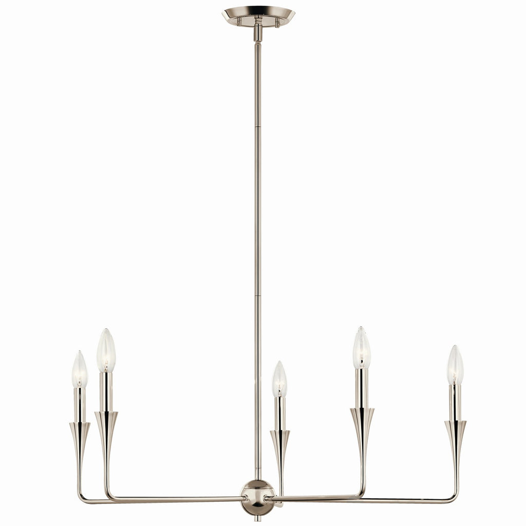 KICHLER 52689PN Alvaro 30 Inch 5 Light Chandelier In Polished Nickel