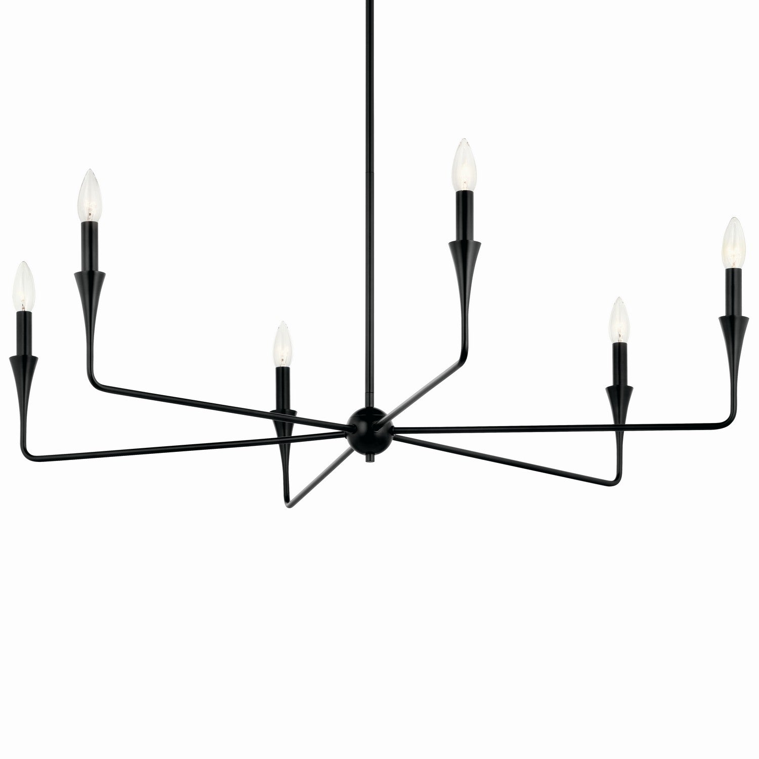 KICHLER 52690BK Alvaro 40 Inch 6 Light Chandelier In Black