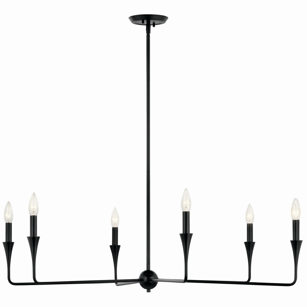 KICHLER 52690BK Alvaro 40 Inch 6 Light Chandelier In Black