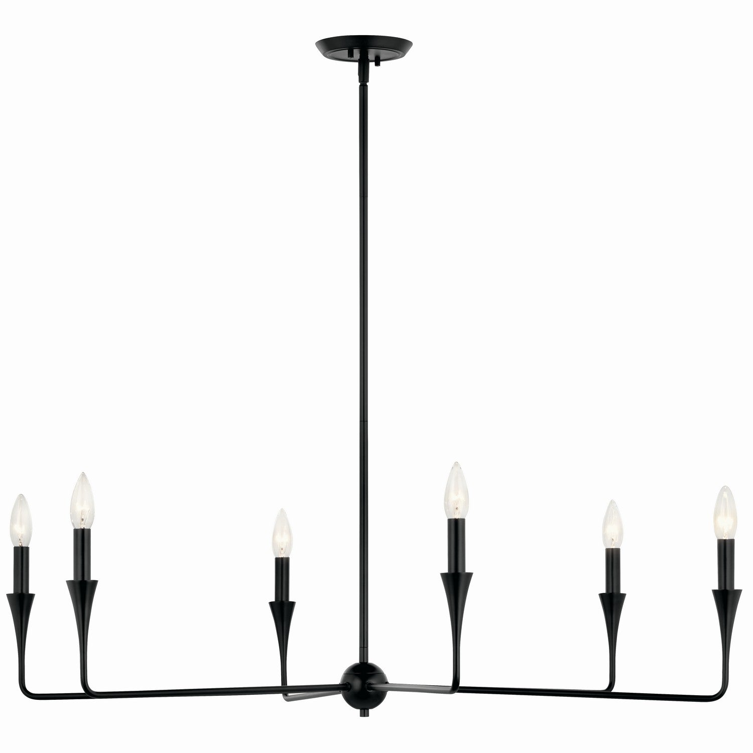 KICHLER 52690BK Alvaro 40 Inch 6 Light Chandelier In Black