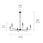 KICHLER 52690BK Alvaro 40 Inch 6 Light Chandelier In Black