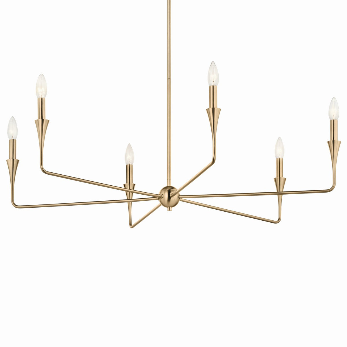 KICHLER 52690CPZ Alvaro 40 Inch 6 Light Chandelier In Champagne Bronze