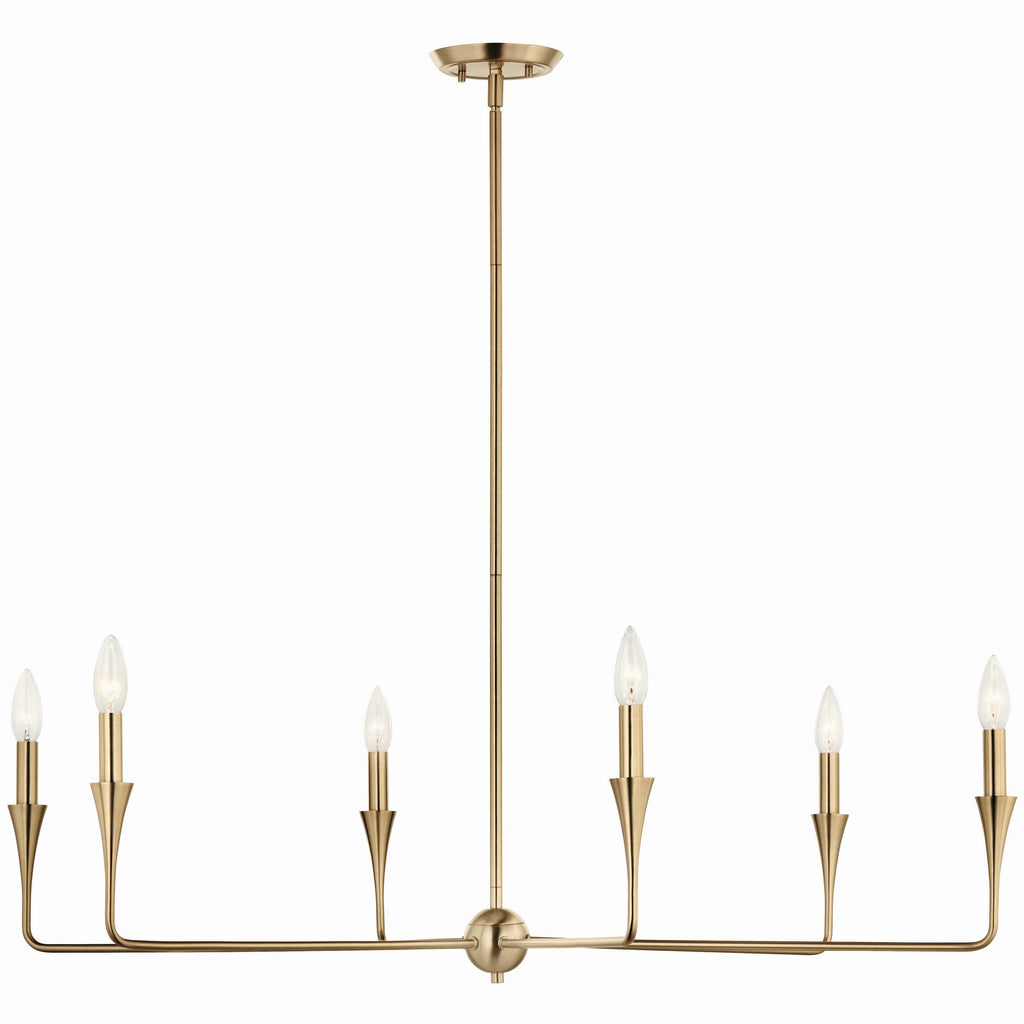KICHLER 52690CPZ Alvaro 40 Inch 6 Light Chandelier In Champagne Bronze