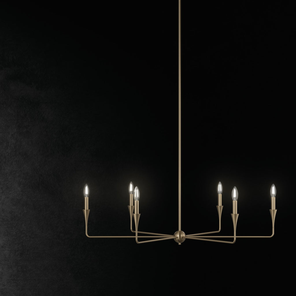 KICHLER 52690CPZ Alvaro 40 Inch 6 Light Chandelier In Champagne Bronze