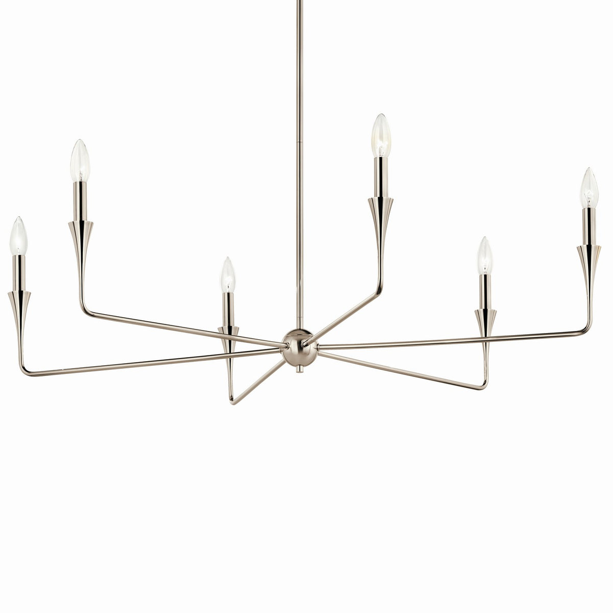 KICHLER 52690PN Alvaro 40 Inch 6 Light Chandelier In Polished Nickel
