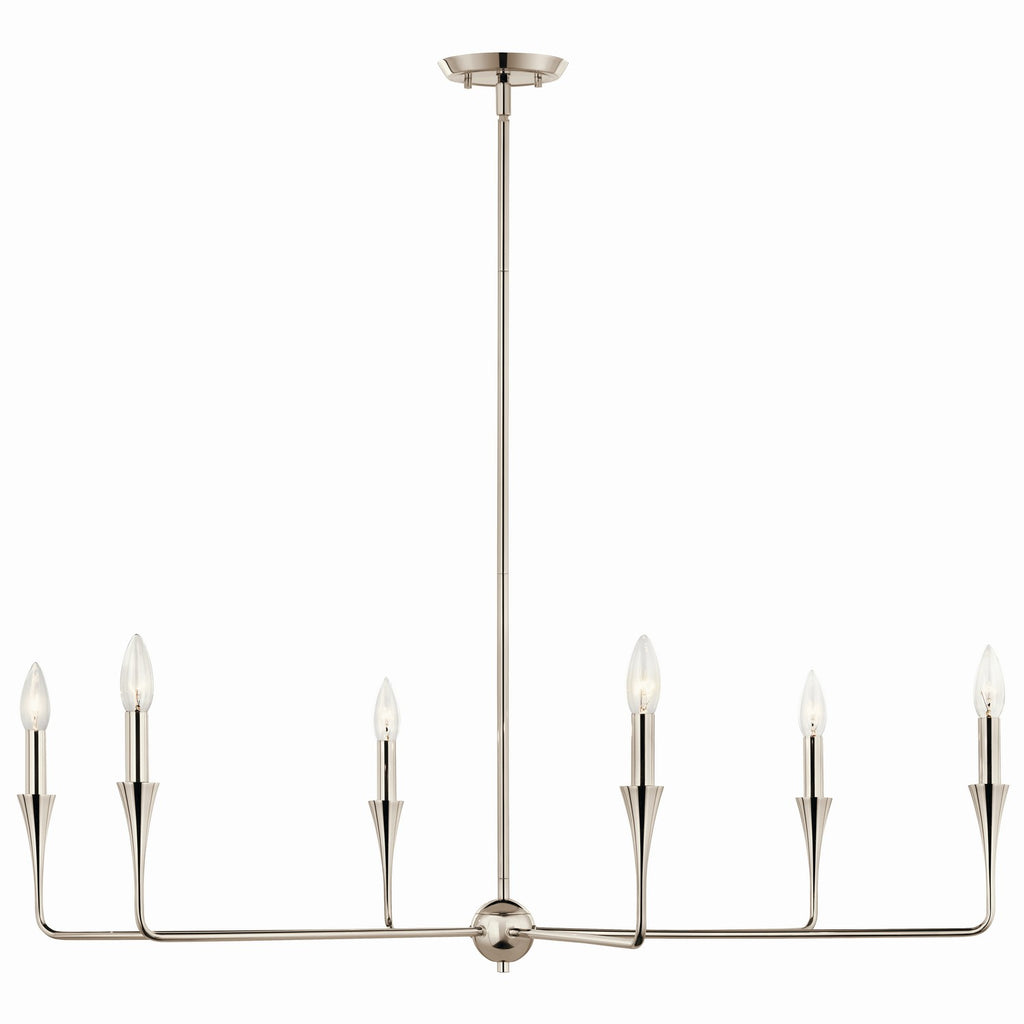 KICHLER 52690PN Alvaro 40 Inch 6 Light Chandelier In Polished Nickel