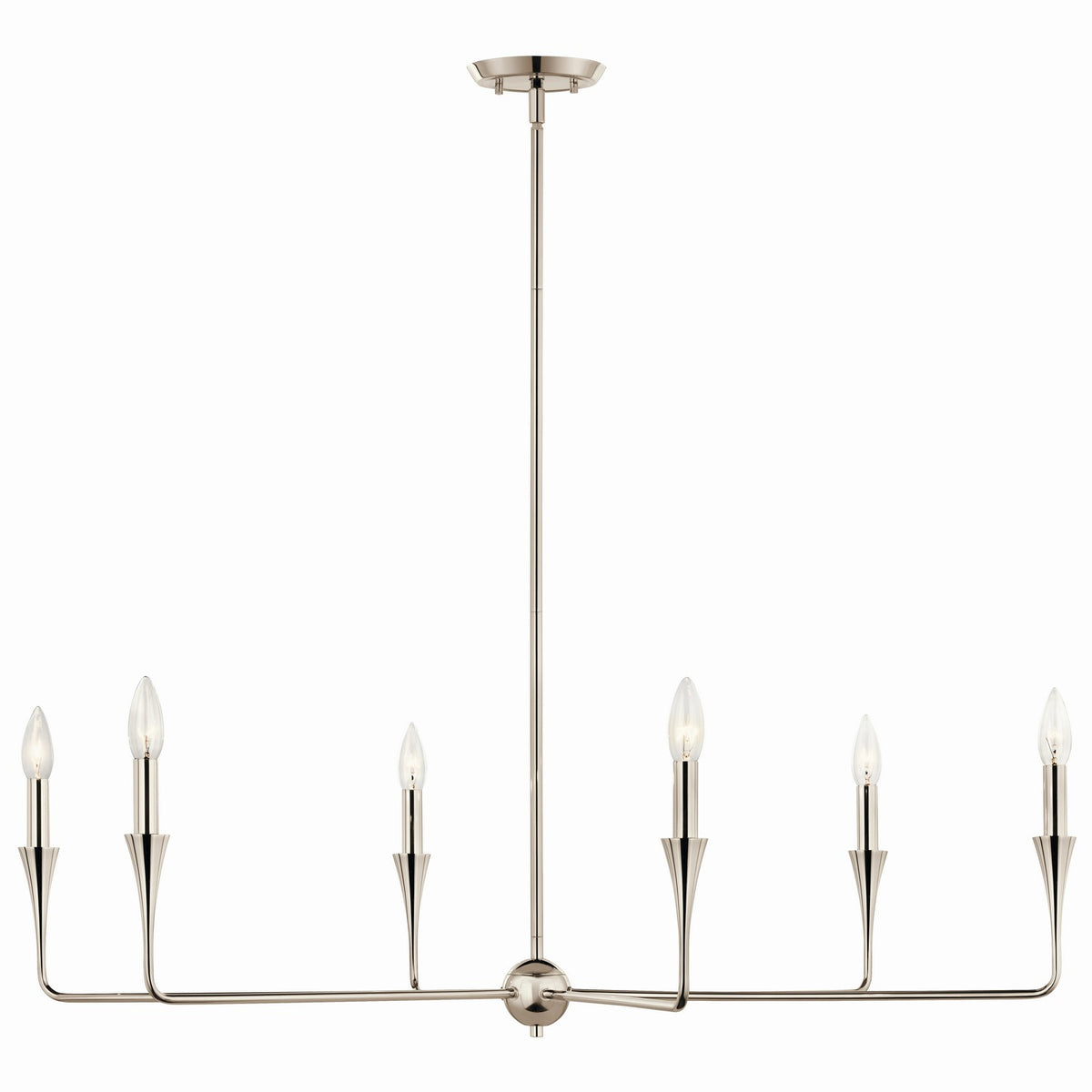 KICHLER 52690PN Alvaro 40 Inch 6 Light Chandelier In Polished Nickel