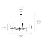 KICHLER 52691BK Alvaro 50 Inch 8 Light Chandelier In Black