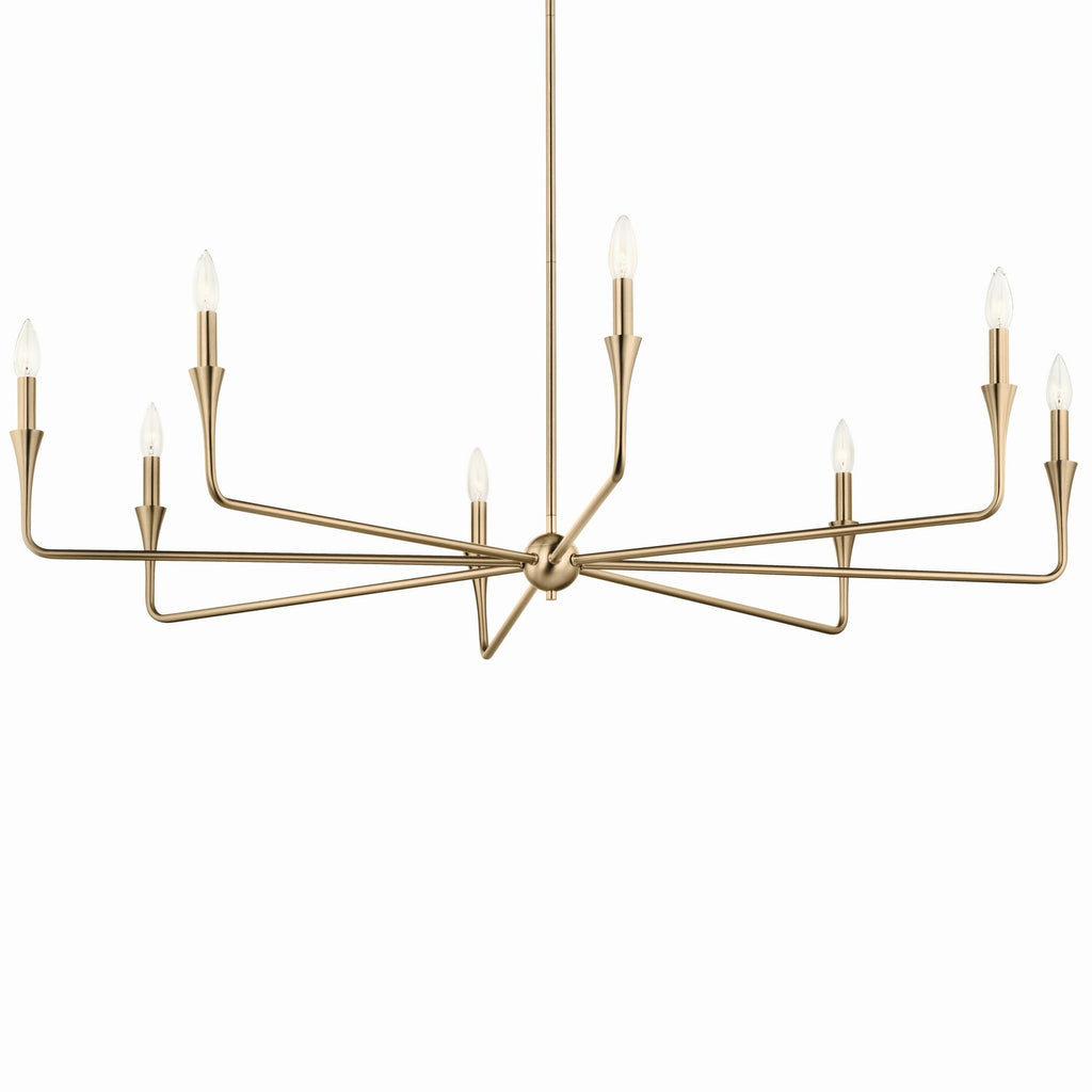 KICHLER 52691CPZ Alvaro 50 Inch 8 Light Chandelier In Champagne Bronze