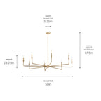 KICHLER 52691CPZ Alvaro 50 Inch 8 Light Chandelier In Champagne Bronze