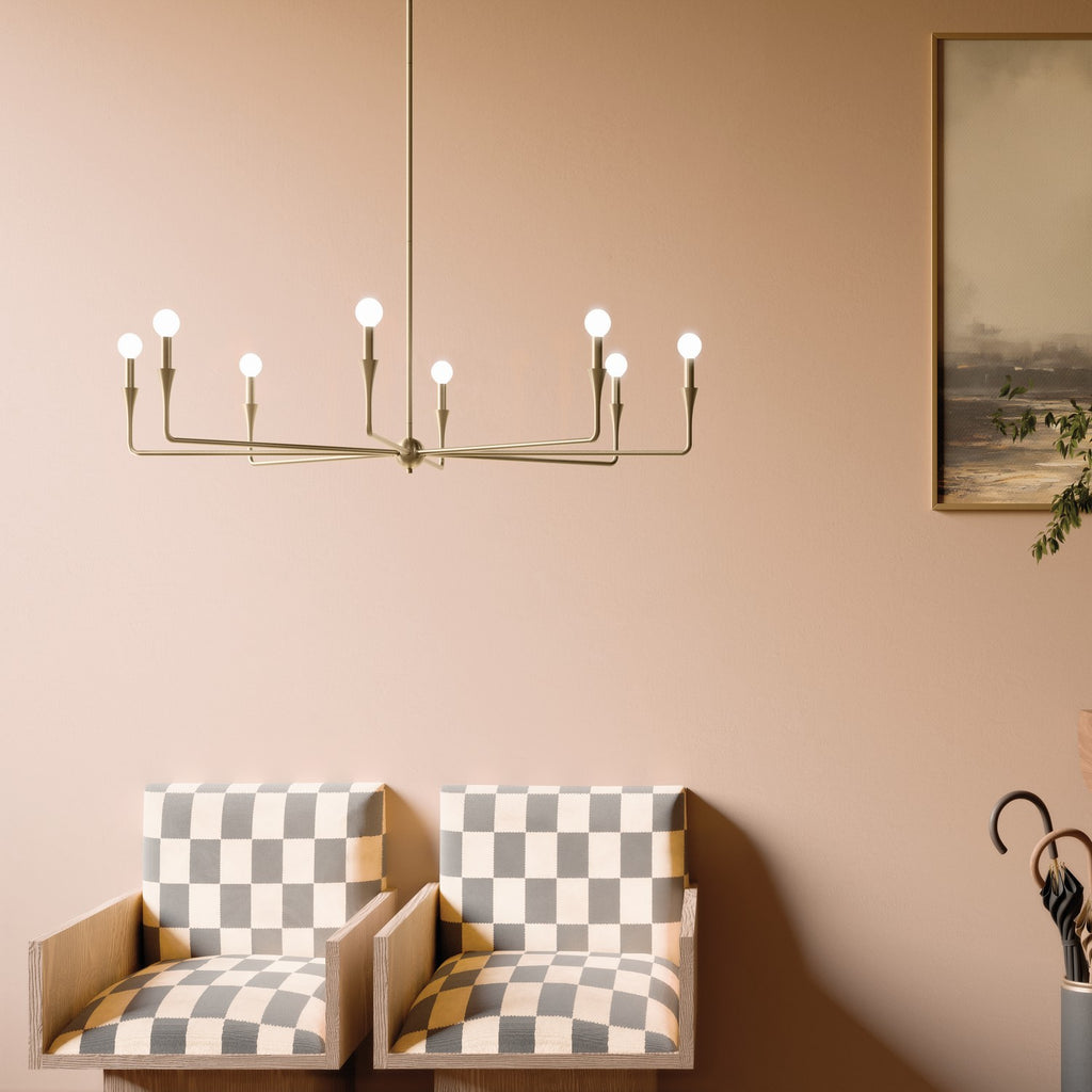 KICHLER 52691CPZ Alvaro 50 Inch 8 Light Chandelier In Champagne Bronze