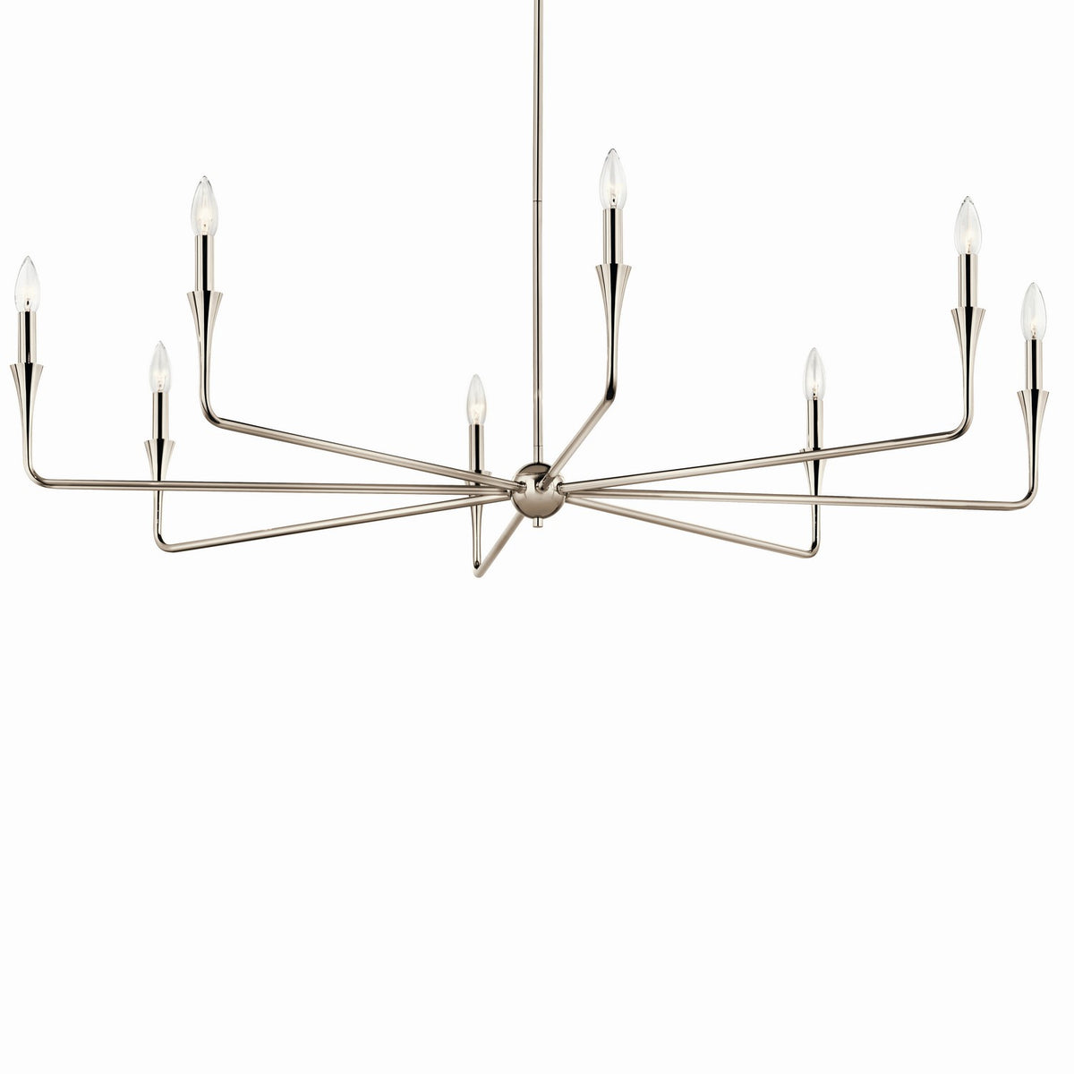 KICHLER 52691PN Alvaro 50 Inch 8 Light Chandelier In Polished Nickel