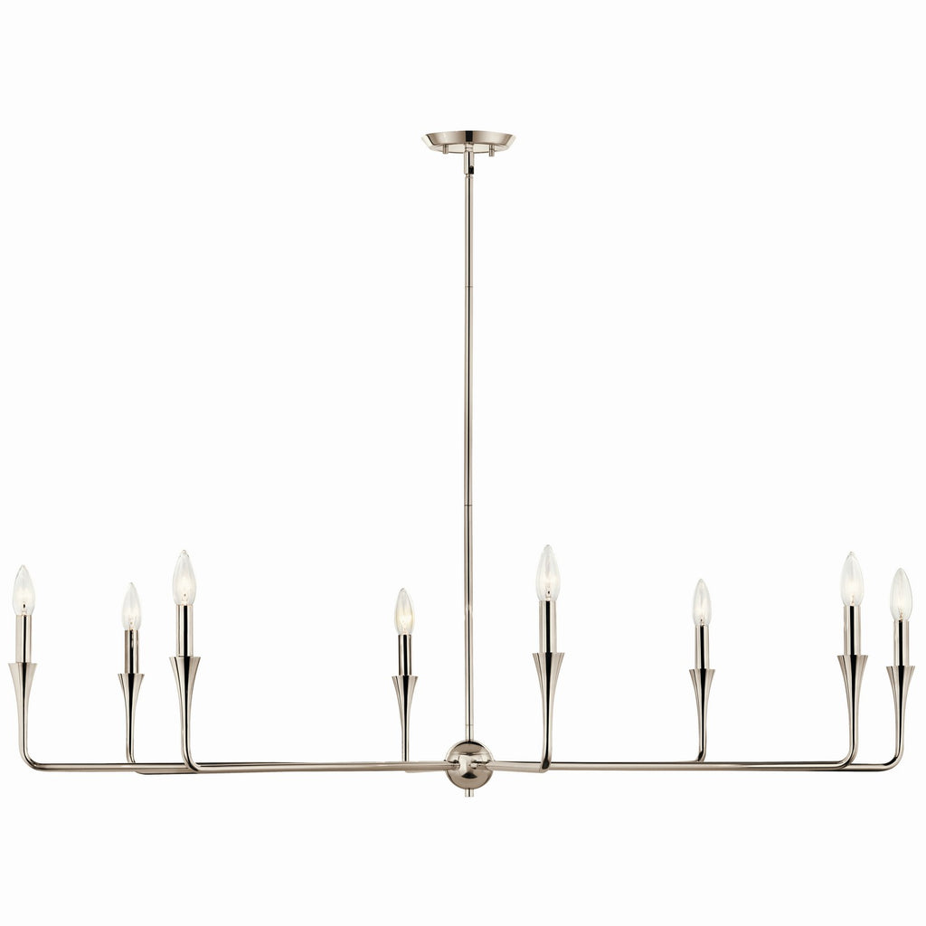 KICHLER 52691PN Alvaro 50 Inch 8 Light Chandelier In Polished Nickel