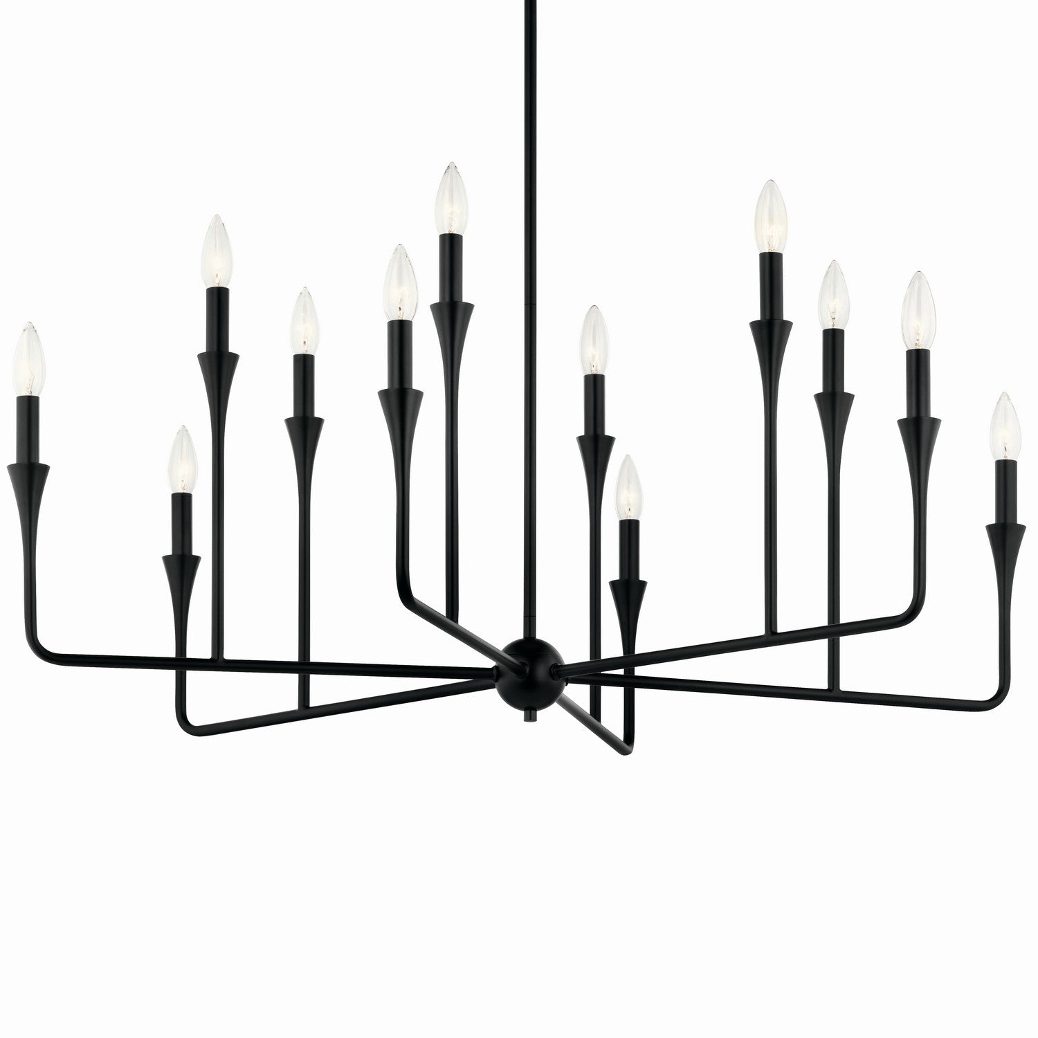 KICHLER 52692BK Alvaro 39.75 Inch 12 Light Multi-Tier Chandelier In Black