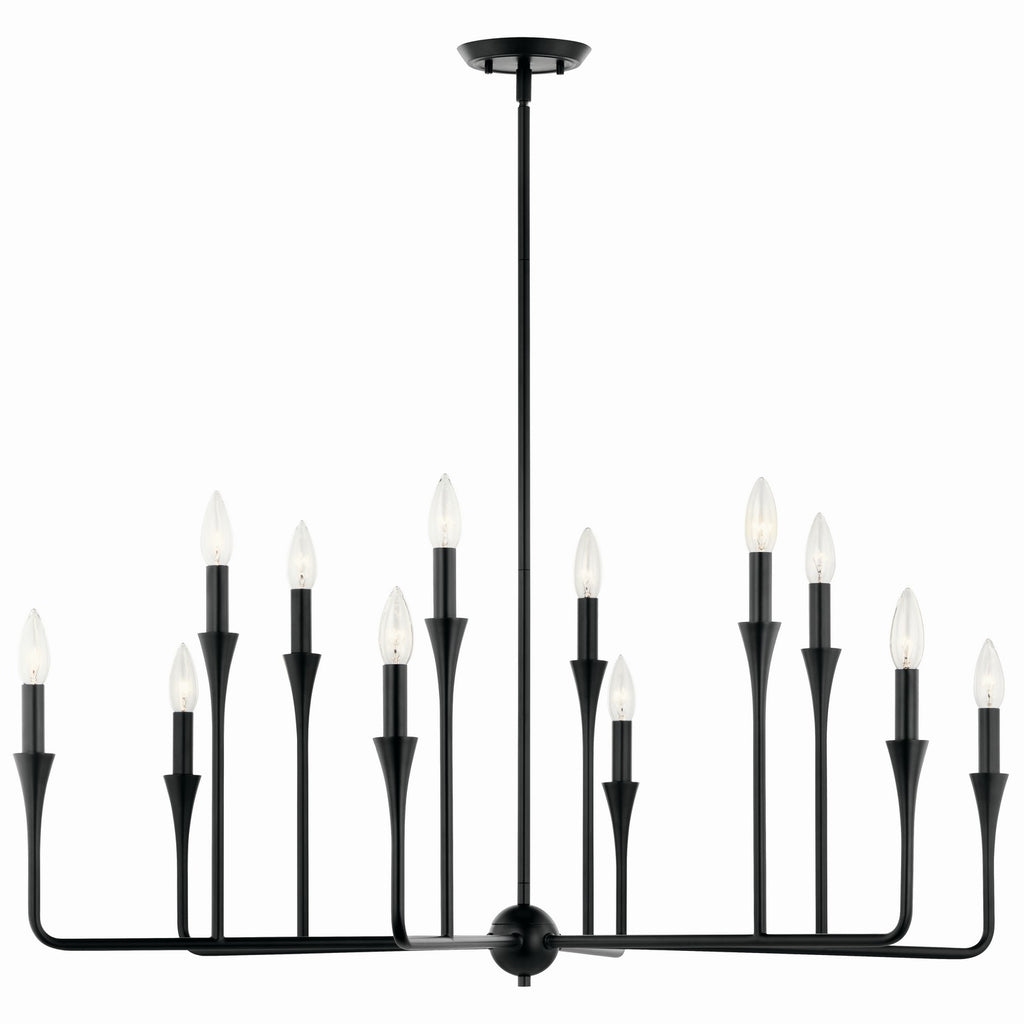 KICHLER 52692BK Alvaro 39.75 Inch 12 Light Multi-Tier Chandelier In Black