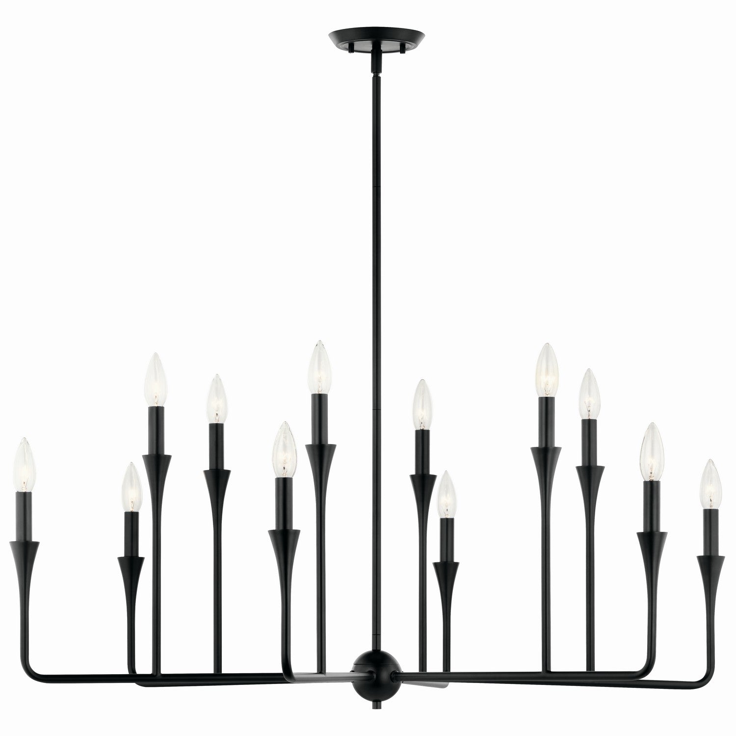 KICHLER 52692BK Alvaro 39.75 Inch 12 Light Multi-Tier Chandelier In Black