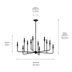 KICHLER 52692BK Alvaro 39.75 Inch 12 Light Multi-Tier Chandelier In Black
