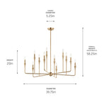 KICHLER 52692CPZ Alvaro 39.75 Inch 12 Light Multi-Tier Chandelier In Champagne Bronze