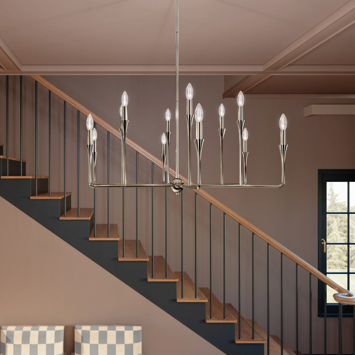 KICHLER 52692PN Alvaro 39.75 Inch 12 Light Multi-Tier Chandelier In Polished Nickel