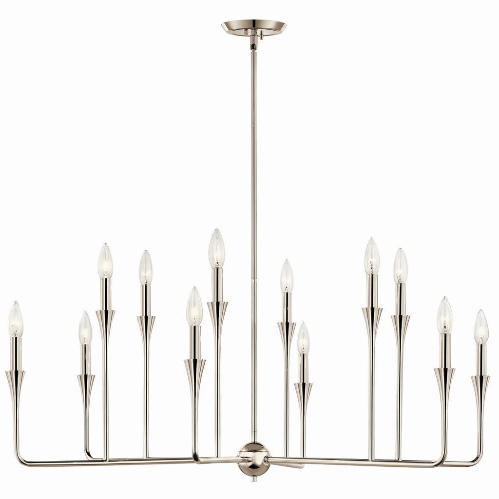 KICHLER 52692PN Alvaro 39.75 Inch 12 Light Multi-Tier Chandelier In Polished Nickel